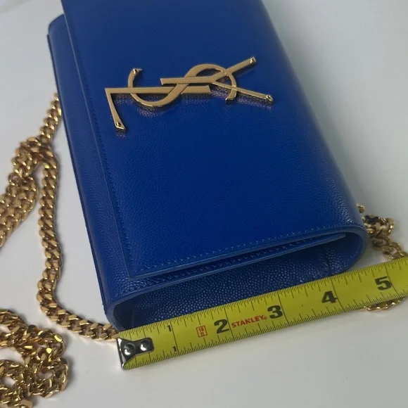 Yves Saint Laurent Royal Blue Mini Crossbody with Gold Chain - Picture 5 of 7